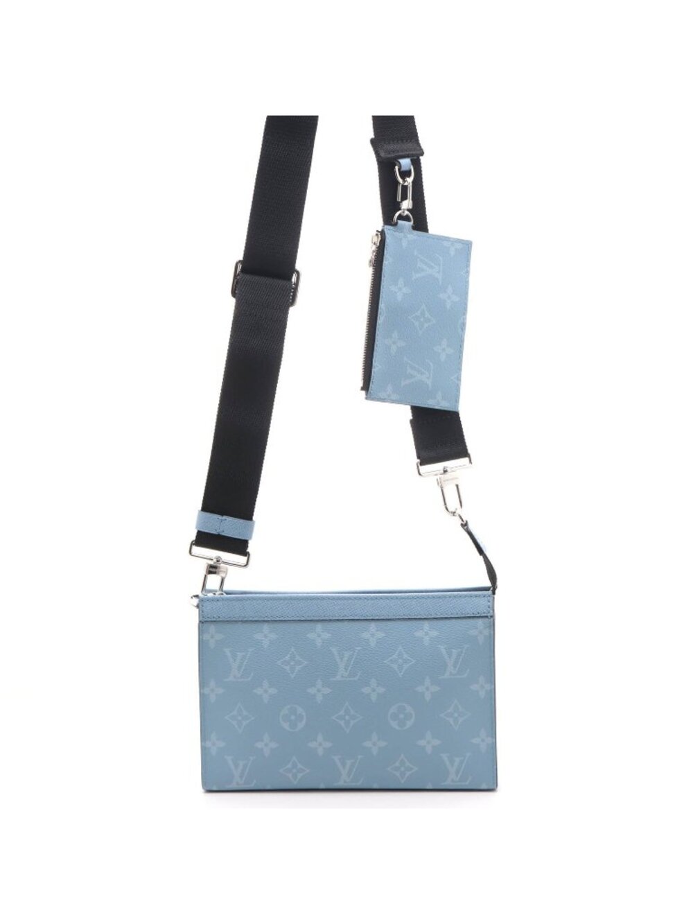Louis Vuitton Gaston Wearable Wallet Taigarama Blue Ciel Shoulder Bag Monogram